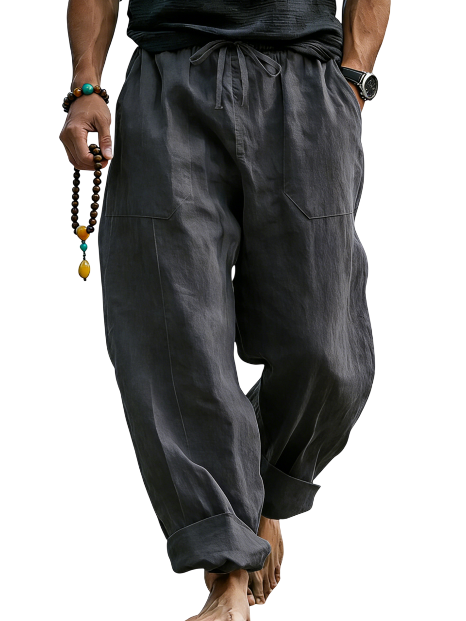 Men’s Linen Blend Loose Fit Pants