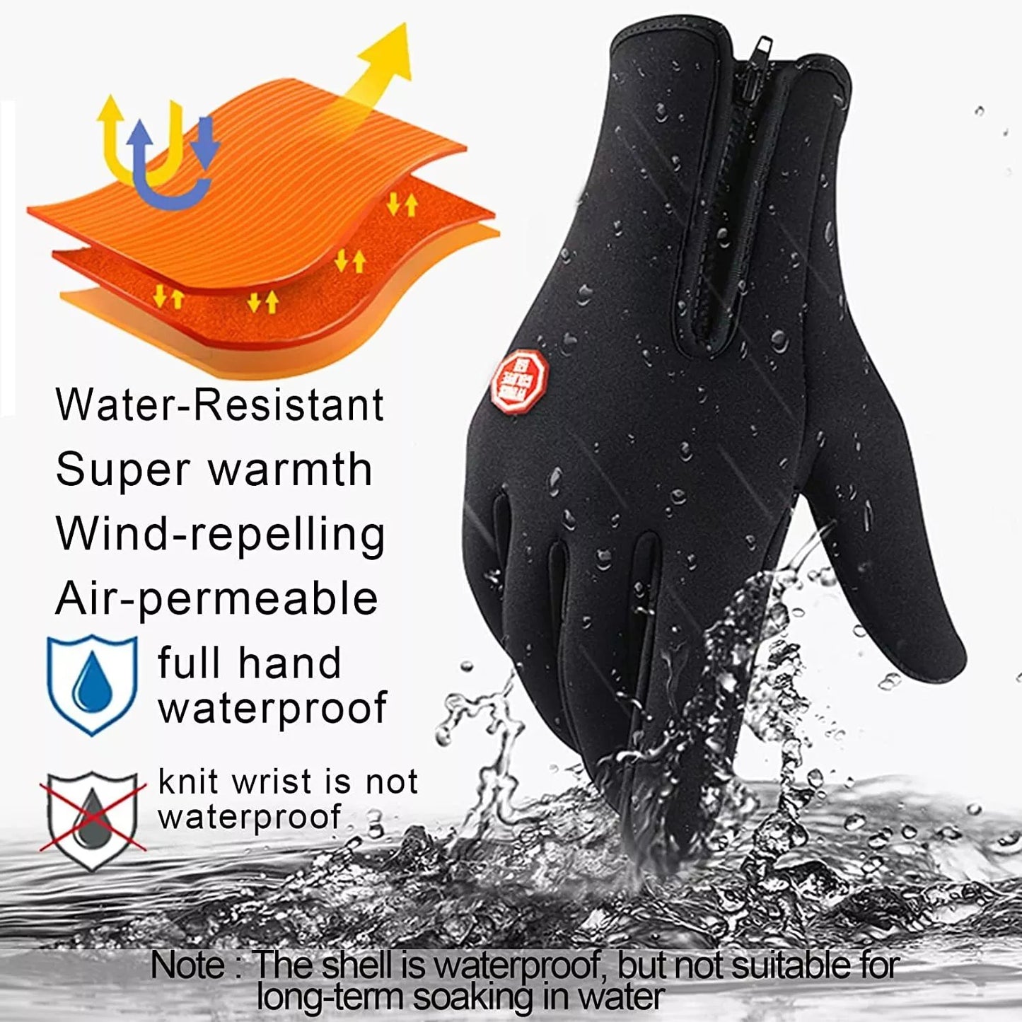 HygoSport™ Waterproof Thermal Touchscreen Gloves – Windproof Winter Gloves for Outdoor Work, Driving & Sports