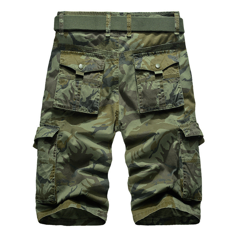 Hygosport Casual Cotton Camo Multi-pocket Men Shorts