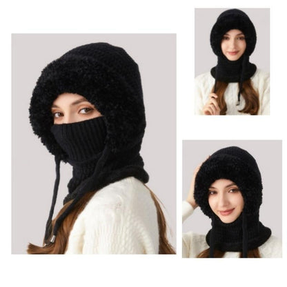 🔥Women's Plush-Lined Knitted Hood & Neck Warmer