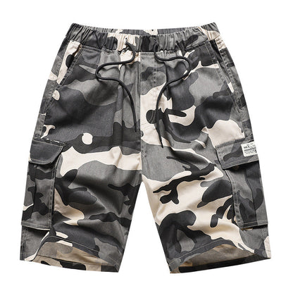 Large size cargo shorts, men's camouflage sports shorts