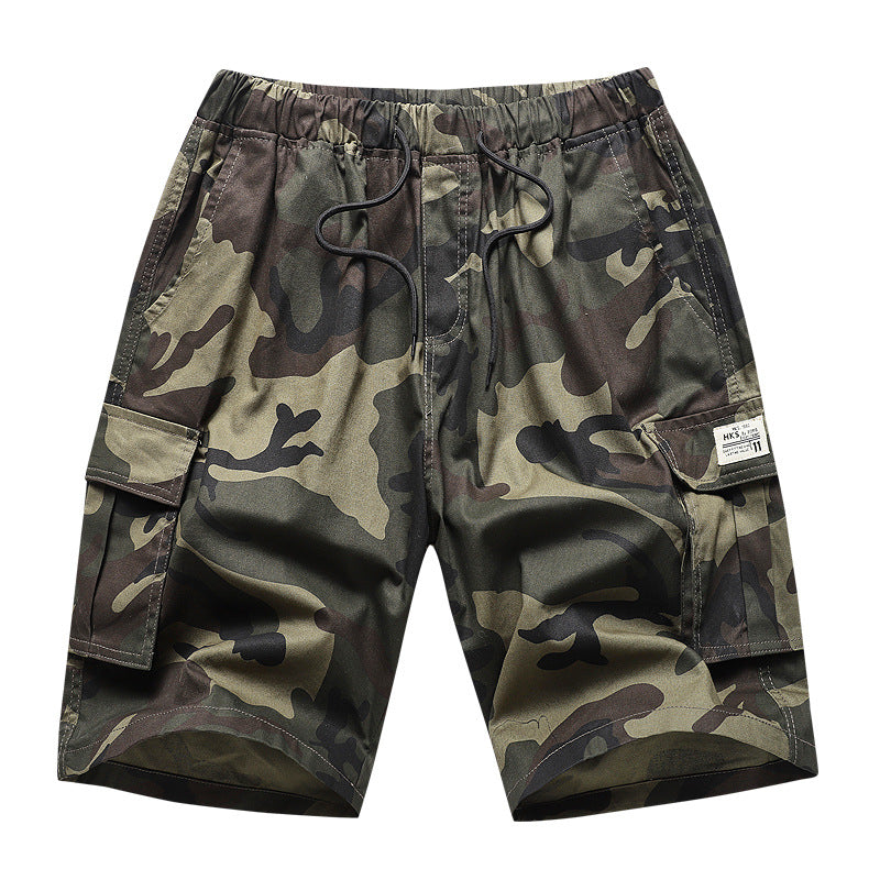 Large size cargo shorts, men's camouflage sports shorts