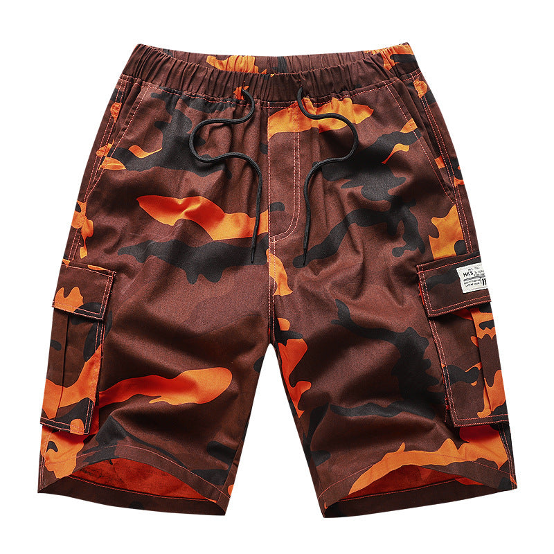 Large size cargo shorts, men's camouflage sports shorts