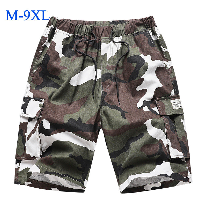 Large size cargo shorts, men's camouflage sports shorts