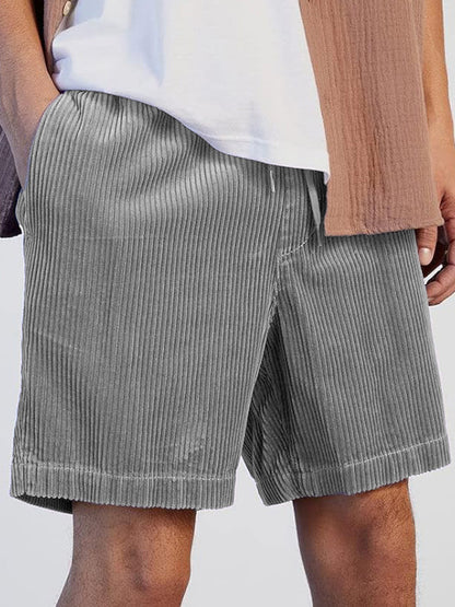 Men's Fashion Casual Corduroy Logo Embroidered Shorts 