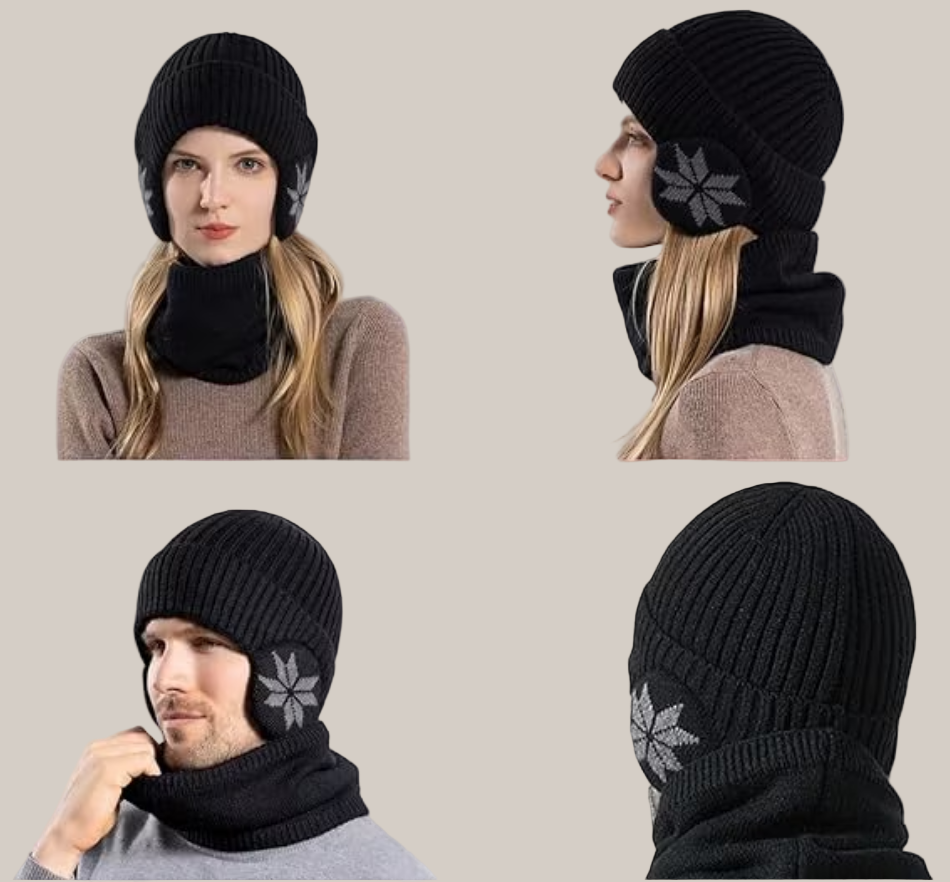 Hygo Winter Knit Beanie & Scarf Set — Ultra-Soft, Thermal Protection, Unisex Design in Adult & Kids Sizes