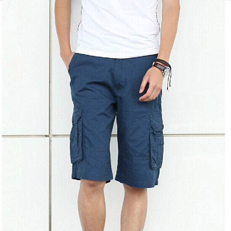 Hygosport Summer Outdoor Pure Cotton Washed Multi-Pocket Men's Shorts