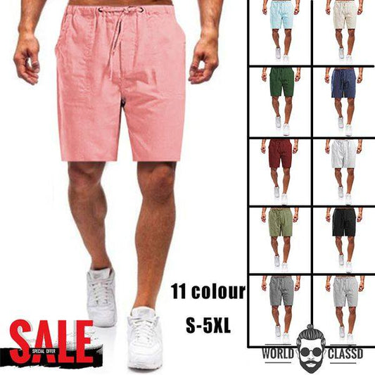 Hygosport Men's linen loose casual shorts