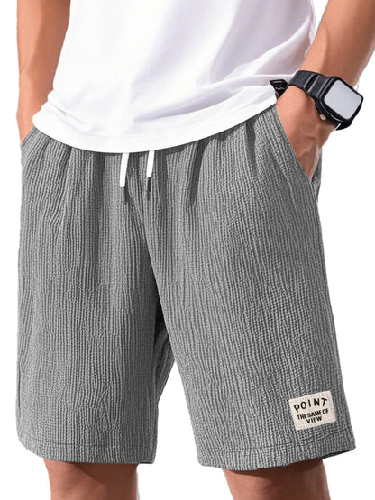Men's Fashion Casual Short-sleeved Pleated Fabric Shorts
