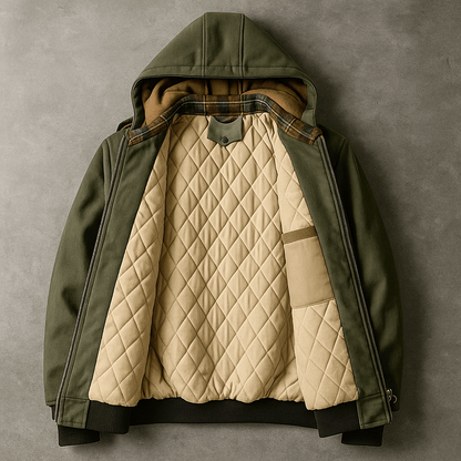 Dual-Layer Hooded Bomber Jacket