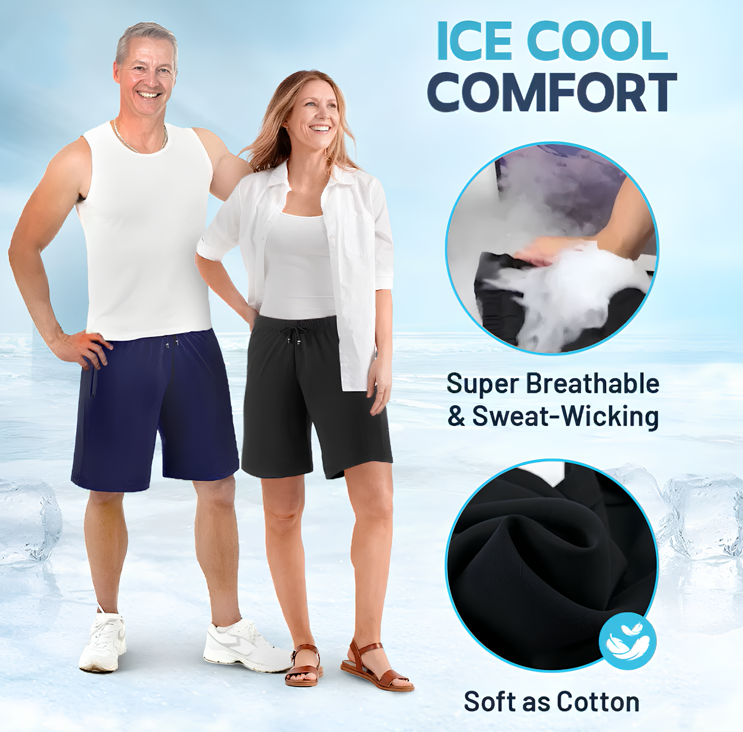 Ice Silk Stretch Quick-Dry Shorts-Unisex