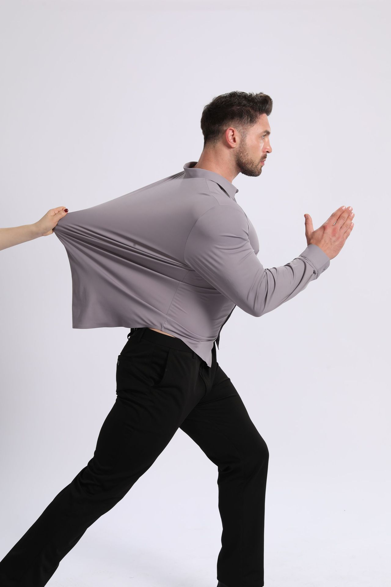 Men's Ice-Cool Silky-Smooth Wrinkle-Resistant Large-Size Shirt