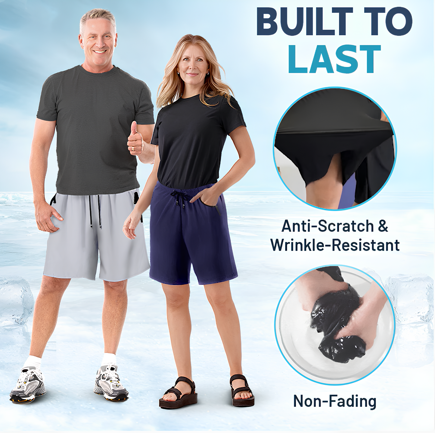 Ice Silk Stretch Quick-Dry Shorts-Unisex