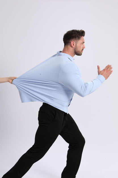 Men's Ice-Cool Silky-Smooth Wrinkle-Resistant Large-Size Shirt