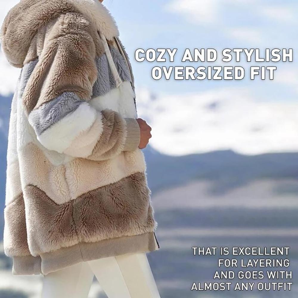 🎄CHRISTMAS HOT SALE🎁RCONTRASTING LAMB WOOL PADDED COAT