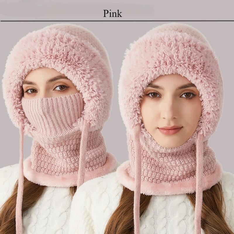 🔥Women's Plush-Lined Knitted Hood & Neck Warmer
