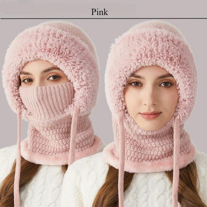 🔥Women's Plush-Lined Knitted Hood & Neck Warmer