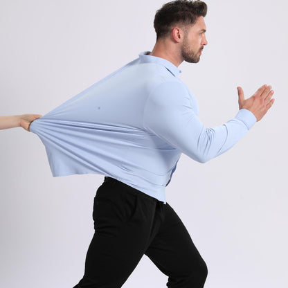 Men's Ice-Cool Silky-Smooth Wrinkle-Resistant Large-Size Shirt