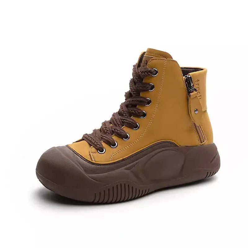 Hygo Women's Vintage Leather Comfort Ankle Boots