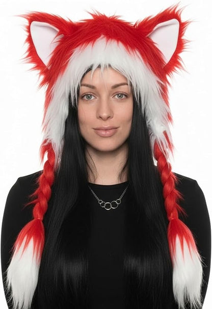 ⚡ Flash Sale – Fluffy Cat Ear Hat | Halloween & Christmas Cozy Plush Headwear