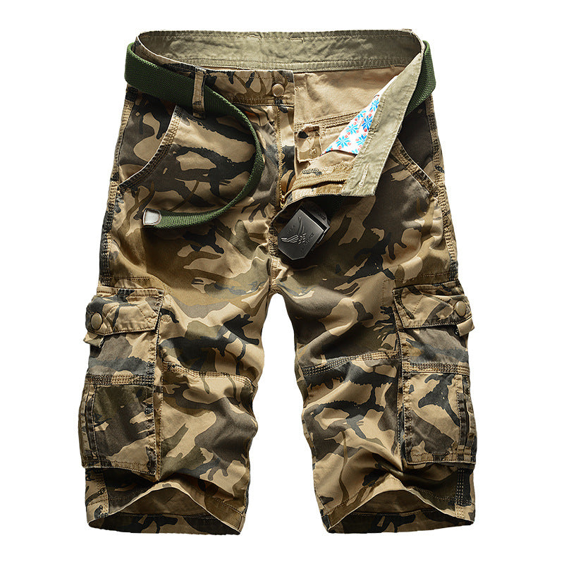 Hygosport Casual Cotton Camo Multi-pocket Men Shorts