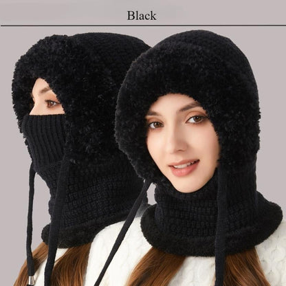🔥Women's Plush-Lined Knitted Hood & Neck Warmer