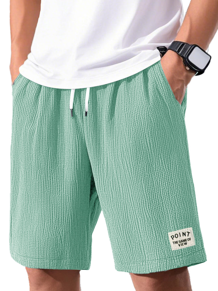 Men's Fashion Casual Short-sleeved Pleated Fabric Shorts