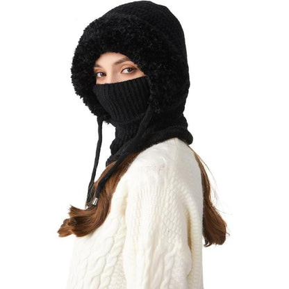 🔥Women's Plush-Lined Knitted Hood & Neck Warmer