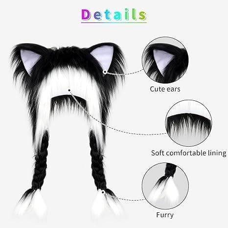 ⚡ Flash Sale – Fluffy Cat Ear Hat | Halloween & Christmas Cozy Plush Headwear