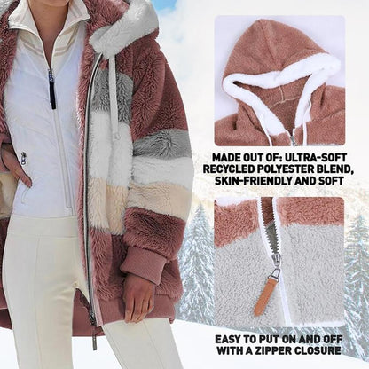 🎄CHRISTMAS HOT SALE🎁RCONTRASTING LAMB WOOL PADDED COAT