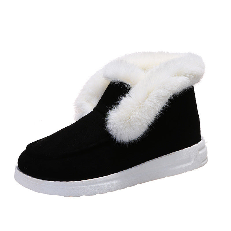 Women's Cozy Fur-Lined Slip-On Ankle Boots