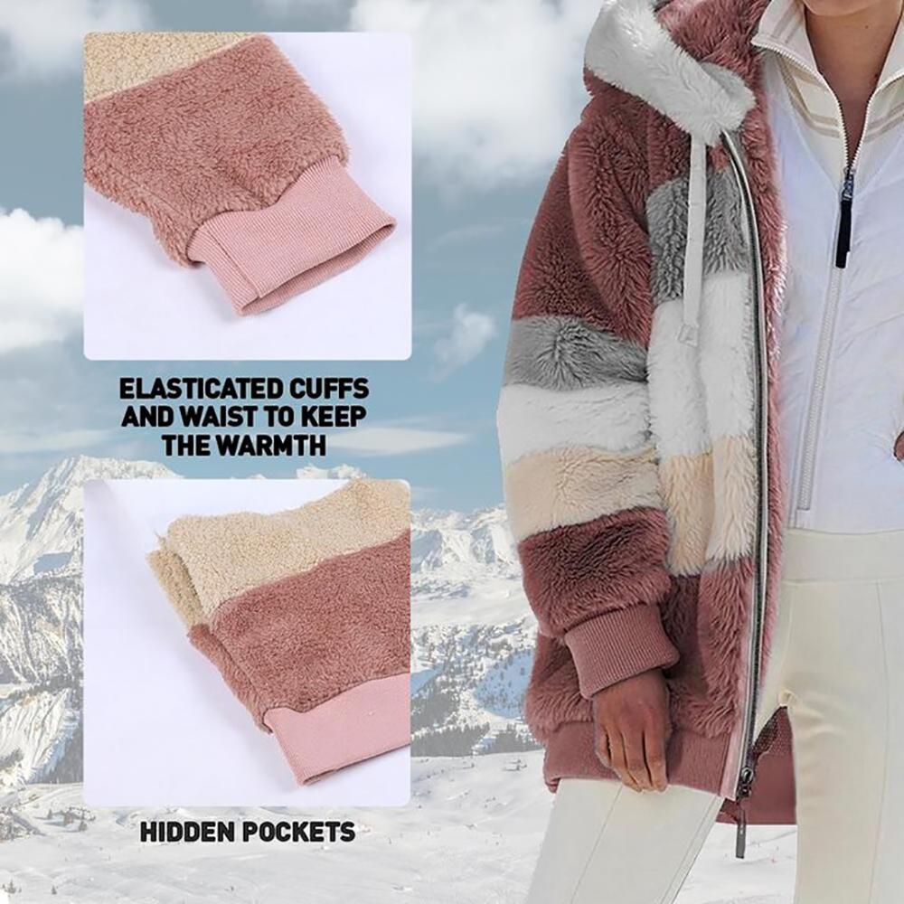 🎄CHRISTMAS HOT SALE🎁RCONTRASTING LAMB WOOL PADDED COAT