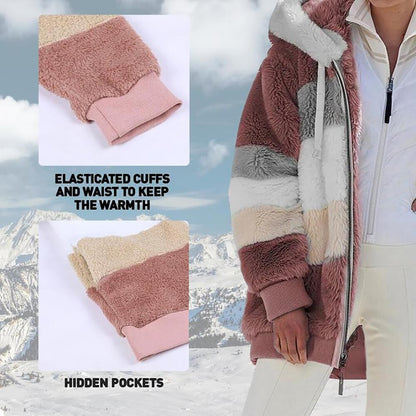 🎄CHRISTMAS HOT SALE🎁RCONTRASTING LAMB WOOL PADDED COAT