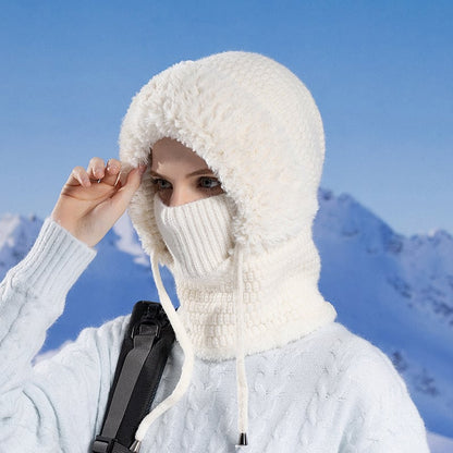 🔥Women's Plush-Lined Knitted Hood & Neck Warmer