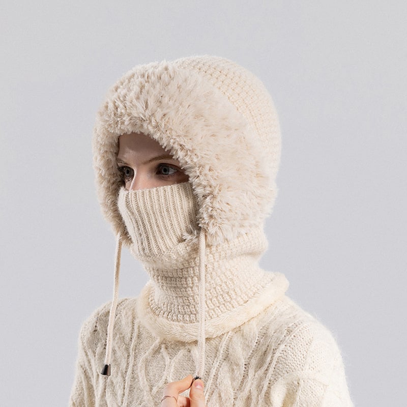 🔥Women's Plush-Lined Knitted Hood & Neck Warmer