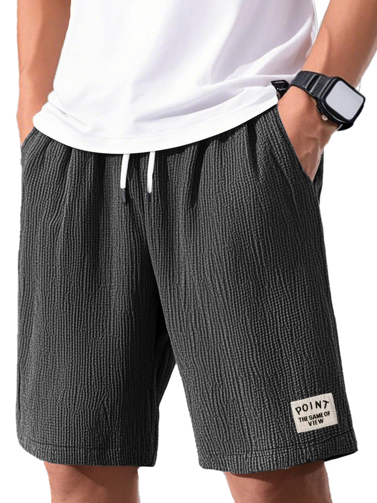 Men's Fashion Casual Short-sleeved Pleated Fabric Shorts