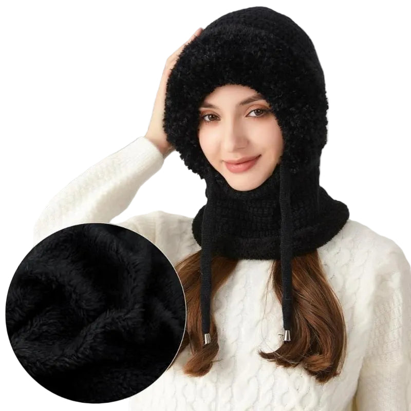 🔥Women's Plush-Lined Knitted Hood & Neck Warmer