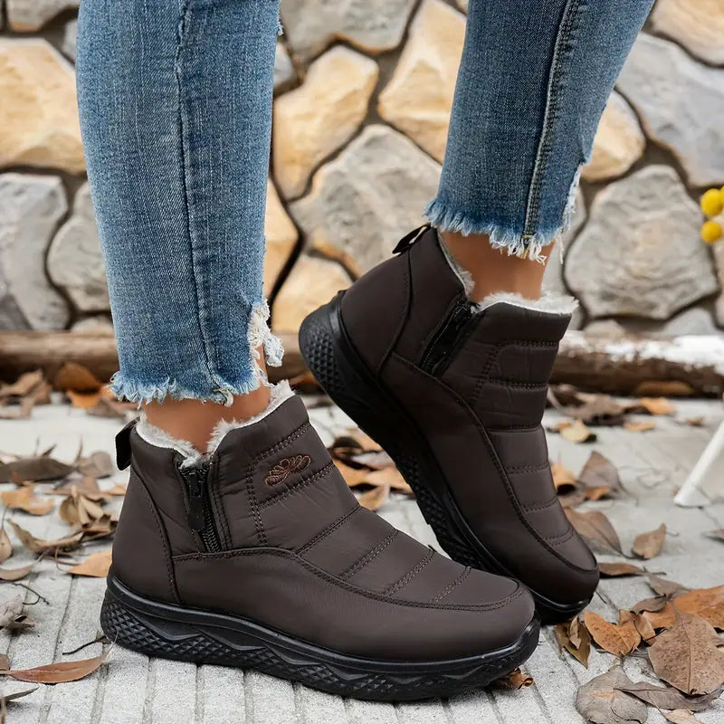 Women’s Insulated Snow Boots – Waterproof, Non-Slip & Fur Lined | Comfortable Warm Winter Shoes for Mature Women