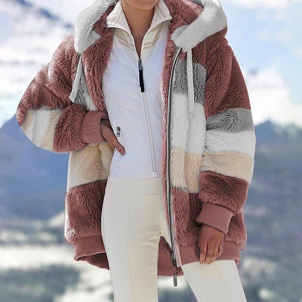 🎄CHRISTMAS HOT SALE🎁RCONTRASTING LAMB WOOL PADDED COAT