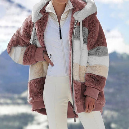 🎄CHRISTMAS HOT SALE🎁RCONTRASTING LAMB WOOL PADDED COAT