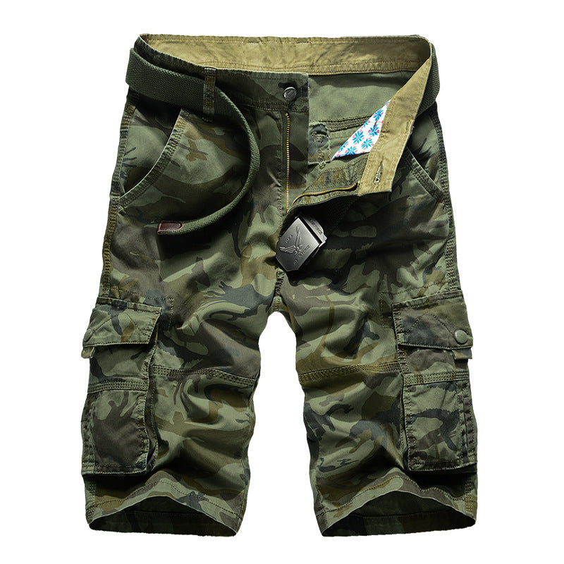 Hygosport Casual Cotton Camo Multi-pocket Men Shorts
