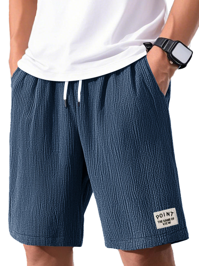 Men's Fashion Casual Short-sleeved Pleated Fabric Shorts