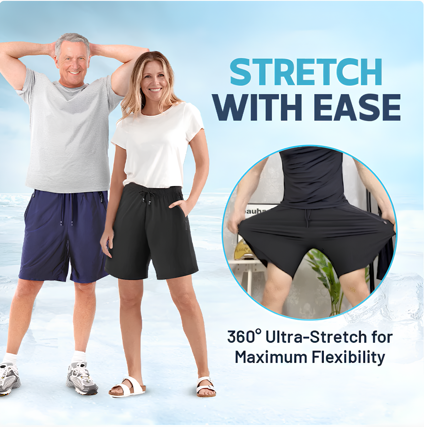 Ice Silk Stretch Quick-Dry Shorts-Unisex