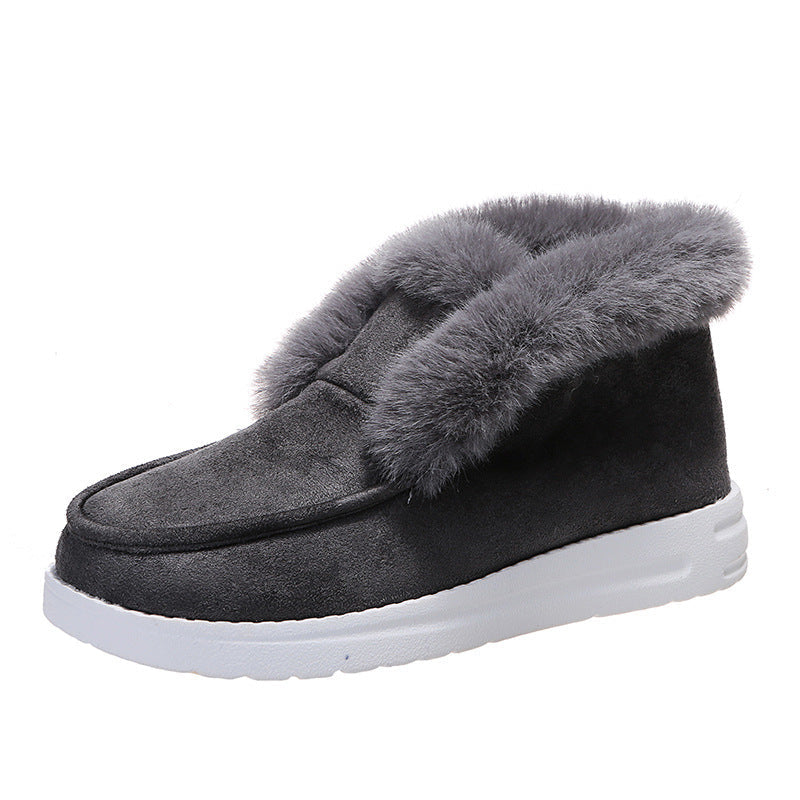Women's Cozy Fur-Lined Slip-On Ankle Boots