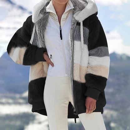 🎄CHRISTMAS HOT SALE🎁RCONTRASTING LAMB WOOL PADDED COAT