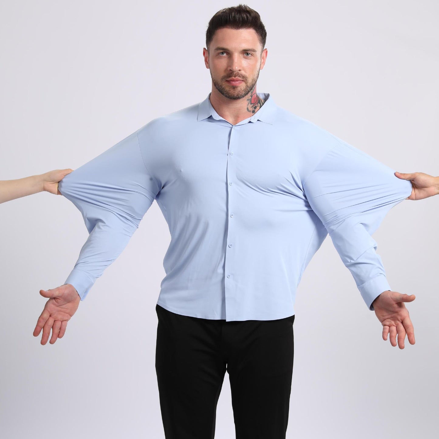 Men's Ice-Cool Silky-Smooth Wrinkle-Resistant Large-Size Shirt