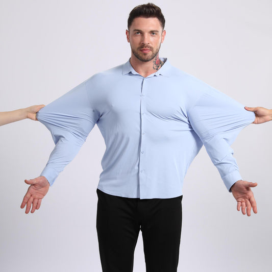 Men's Ice-Cool Silky-Smooth Wrinkle-Resistant Large-Size Shirt