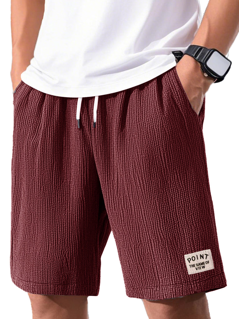 Men's Fashion Casual Short-sleeved Pleated Fabric Shorts