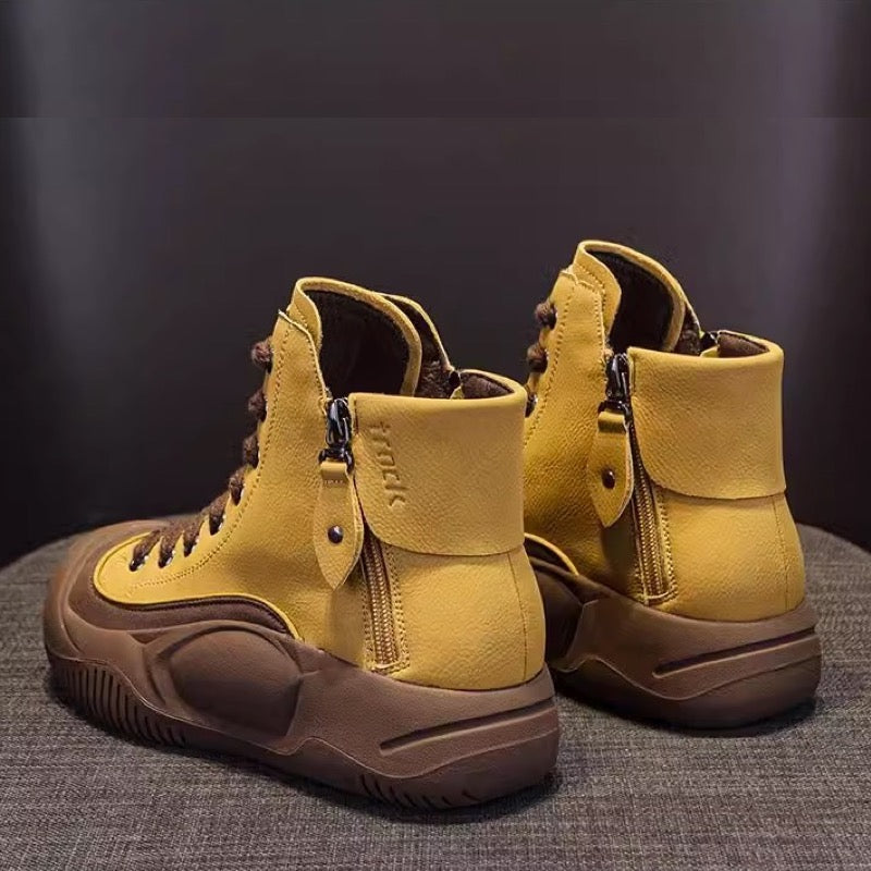 Hygo Women's Vintage Leather Comfort Ankle Boots
