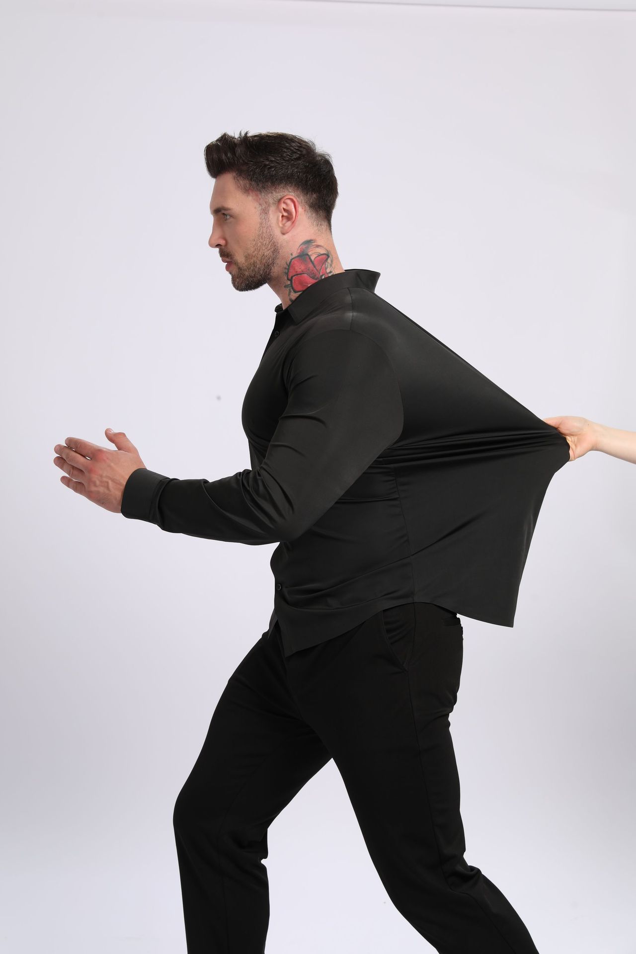 Men's Ice-Cool Silky-Smooth Wrinkle-Resistant Large-Size Shirt